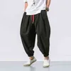 2022 Summer Style Harem Pants Men Chinese Casual Loose Cotton Linen Sweatpants jogger streetwear byxor Abz397 0124