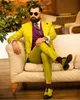 2021 Nya Mens Blazers Groom Tuxedos Two-Button Groomsmen Custom Made Best Man Suit Bridegroom 3 st Suit (Jacket + Vest + Byxor)