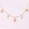 Fashion Women Girl Jewelry mignon Lovely Moon Star Starry Sky Charms Drop Choker Collier 2021 New Trendy