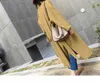 2023 Womens Wool Blends Coat with Belt extra Long Warm Winter hipster jacket women outerwear overcoat oversized coats