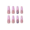 24 pezzi di unghie finte set con disegni punte artificiali false bara premere sull'unghia per strumenti per nail art in acrilico colla4136106