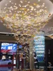 Projet à grande échelle lustre en cristal hôtel lustre villa ventes hall cristal art feuille d'érable lampe décorative