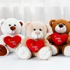 Hartbeer stropdas pluche pop schattige cartoon teddybeer Valentine sday cadeau pluche speelgoed 25 cm