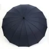 Long Handle Straight Umbrella 16K Windproof Solid Color Pongee Umbrella Women Men Sunny Rainy Umbrella Customized Logo WDH0803