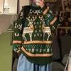 Zazomde unisex jul tröja rolig ren tryckt jul tröja män crewneck vinter xmas tröjor hoppare toppar 220108