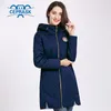 Женское пальто Весна Autum Горячие Продажи Тонкий Хлопок Parka Длинные Плюс Размер капюшон Женщин Куртка Новые Дизайн Мода Ceprask 201110