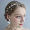 Main Blanc Floral De Mariée Cheveux Vigne Bandeau Strass Accessoires De Mariage Morceau De Cheveux Femmes Parti Prom Headpiece J0113