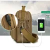 Наружная армия сумка для кемпинга по треккингам мужчины женщины тактическое плечо камуфляж военный путешествующий сумочка USB Hiking XA888WD 220216