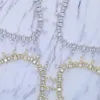 wholesale 2021 New fashion Iced out bling oval shape 5A cubic zirconia tennis necklace women classic wedding engagement jewelry