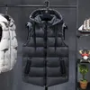 Neue stilvolle Winter Männer Plus große Größe 7XL Weste Hut abnehmbare ärmellose Jacken dicken Parka für Männer Unisex Weste Entladen 201114