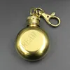 1oz Edelstahl -Mini -Hüftflasche mit Schlüsselbund tragbarer Flagentparty im Freien Whisky -Weinflasche mit Schlüsselketten