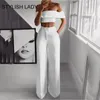 STYLISH Lady Neon Green 2 Piece Set Women Solid Off the Shoulder Crop Top and Wide Leg Pants 2020 Sexy Summer Two Piece Outfits1