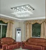 Modern simple rectangular crystal ceiling lamps living room dining room chandelier lights villa creative bedroom ceiling lights267E