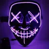 Halloween Skräckmask LED Glödande Purge Masker Election Mascara Kostym DJ Party Light Up Glow In Dark 10 färger snabbt