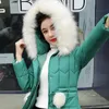 Chic Fur Coat Hooded Winter Down Coat Warm Jacket Plus Size Long Slim Women Cotton padded Wadded Parkas female jacket 9 colors 201127