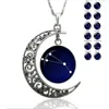 Новое серебро Мода Урожай Дерево Жизни Ожерелье для Луны Gemstone женщин кулон ожерелье Hollow Резные 8 Микс ювелирных стилей