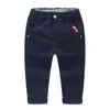 Kinderbroek Casual vaste katoenen elastische taille gewone jongens broek voor 3-12 jaar dragen LJ201127