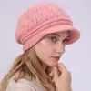 Bonnet d'hiver pour femmes, mise à jour, chapeau tricoté chaud et extensible, casquette tête de mort avec visière, mode pour filles
