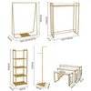 Light luxury clothing display rack Commercial Furniture women's cloth store racks upper floor type side hanging show shelf243g