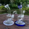 6 inç Inline Perc Cam Bong Mini Kalın Bongs Benzersiz Kalın Yağ Dab Kuleleri 4mm Kuvars Banger ile Küçük Nargile