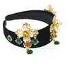 Heißer Verkauf Neue Mode Frauen Gold Stirnband Bling Metall Haar Zubehör Jeweled Haarband Barock Retro Blume Frauen Kristall Stirnbänder