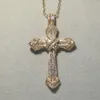 Ręcznie robiony 18 -karatowy złoty naszyjnik ślubny dla kobiet mężczyzn Chrześcijaństwo wisiorki Sona Diamond Painting Pełna biżuteria cztery style6138361
