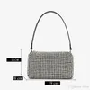 Berömd ny dam strass Baguette Handväskor Kvinnlig fest Diamond Fashion Small Flap Shoulder Bag Chain Strap Diamante Underarm H192L