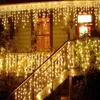 96/300 LED Home Outdoor Holiday Boże Narodzenie Dekoracyjne Ślub Xmas String Fairy Lights Garlands Strip Party Curtain Light Y201020