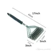 Brosse de nettoyage de gril de barbecue en acier inoxydable Brosse de nettoyage à ressort à trois fils avec poignée Brosse de nettoyage antiadhésive durable Outils de barbecue WVT0386