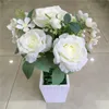 Konstgjorda Rose Blommor Bouquet 7 Forks Silk Rose Blommor Bukett Brud Bröllopsfest Hem Dekorativa Fake Roses