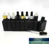 10 PCS/LOT 30 ML mat noir carré flacons compte-gouttes d'huile essentielle avec bouchon compte-gouttes en aluminium