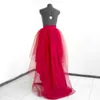 التنانير العالية منخفضة تول تنورة حمراء الثوب مرحبا توتو أزياء الزفاف طبقة غير متناظرة لحفل حفلة موسيقية مصنوعة