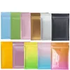 10 * 15cm Flat Bottom Coffee Zipper Förpackningspåsar Prov Pocket Zip Lock Heat Seal Mylar Packing Pouches 100pcs