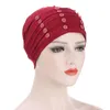 2020 NYTT Fashion Solid Cotton Turban Bonnet Caps Head Scarf Hat For Muslim Women Pearl Inner Femme Musulman Wrap Turbantes2435097