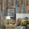 Wall Stickers Creative wood pastes retro living room bedroom kitchen wallpaper decal imitation floor grain paste