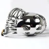 Male Cock Cage Stainless Steel Arc Penis ring Dick Bondage Full Wrapped Scrotum Device Sex Toys For Men7819185