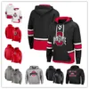 Benutzerdefinierte Männer College Football Ohio State Buckeyes OSU Sweatshirts Pullover Hoodies Jersey Rot Weiß Schwarz Grau Alternative Nähte Größe S-3XL