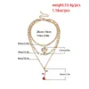 Vintage Elegant tjock kedja Rose Flower Heart Pendant Necklace For Women Multilayer Snake Chain Clavicle Necklace Jewelry Gift311q