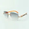 2022 Bouquet Diamond Sunglasses 3524014 with Natural orange wooden glasses and cut Lens 3.0 Thickness