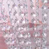 Lámpara de araña de cristal, prismas de cristal de 100cm, cuentas octagonales de 14mm, piezas de cadena, accesorios de iluminación, hilo de guirnalda, cortina, boda