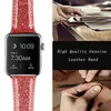 Women Girl Glitter Pu Leather Sports Iwatch Band Strap لـ Apple Watch Series7 6 SE 5 4 3 2 1 38mm/40mm/41mm 42mm/44mm/45mm