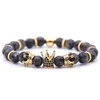 Bijoux Multicolor Support FBA Drop Natural Volcanic Rock Rock Bracelet Per perlé Bracelet Crown Crow