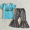 RTS entier bébé filles vêtements tenues mode enfants Boutique vêtements petit bébé enfant en bas âge filles vêtements ensembles cloche bas pantalon N9939972