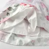 Nya modeflickor festklänningar söt baby casual klänning rose tryckt fjärilar bowknot klänning 3d rosor tryckta kläder flickor8412355