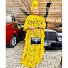 Elegant Party African Dresses for Women Style Womens Dashiki Water Soluble Lace Loose Long Dress with Scarf