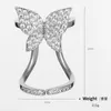 귀여운 지르콘 네일 슬리브 더블 링 조정 가능한 오프닝 크기 나비 여성을위한 220224