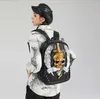 أزياء الرجال والنساء حقيبة 3d الجمجمة رئيس برشام ظهره حقيبة سفر أنيق