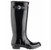 Hot Sale Women Glossy Rain Boots Vattentät Stövlar Knä High Rain Boot Tall 38cm 03