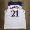 Mens Joel Emiid 21 Kansas Jayhawks College Basketball Jersey Stitched Personifierad Anpassad Any Name Number XS-5XL