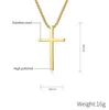 Pendant Necklaces Small Middle Large 3 Size Men Cross Christian Necklace Chain Black Silver Gold Color Stainless Steel Fashion Jewelry